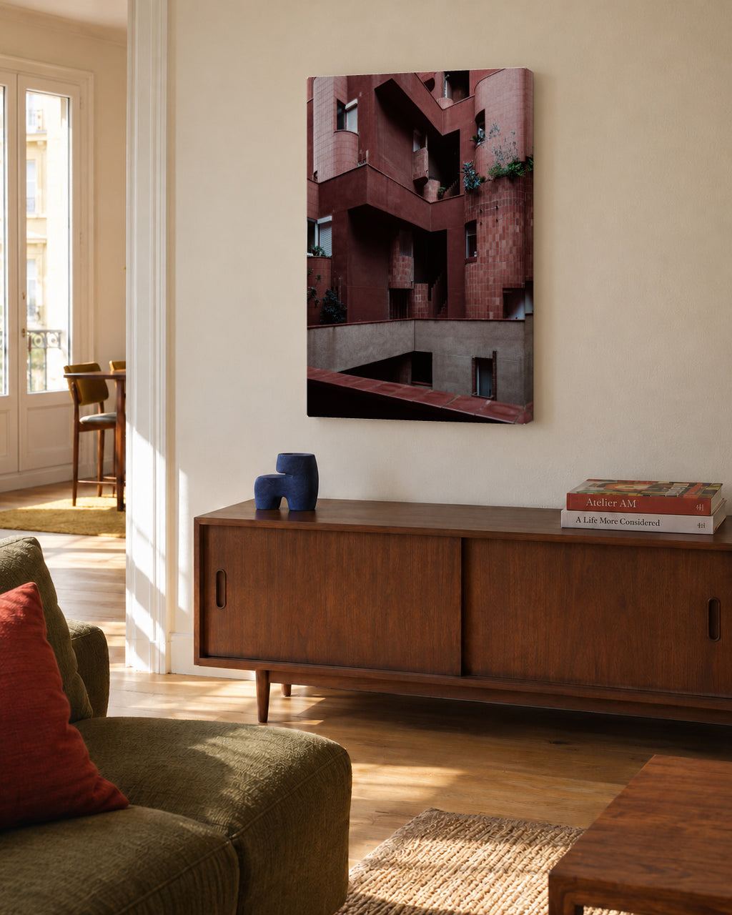 Walen Red - Unframed canvas in an interior