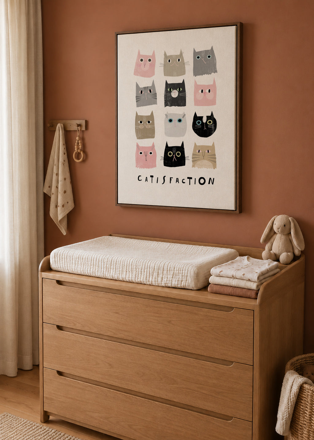 Catisfaction 1 - Framed canvas in an interior