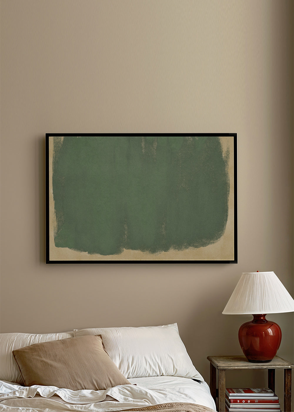 Minimal Abstract Green Colorfield Painting 01