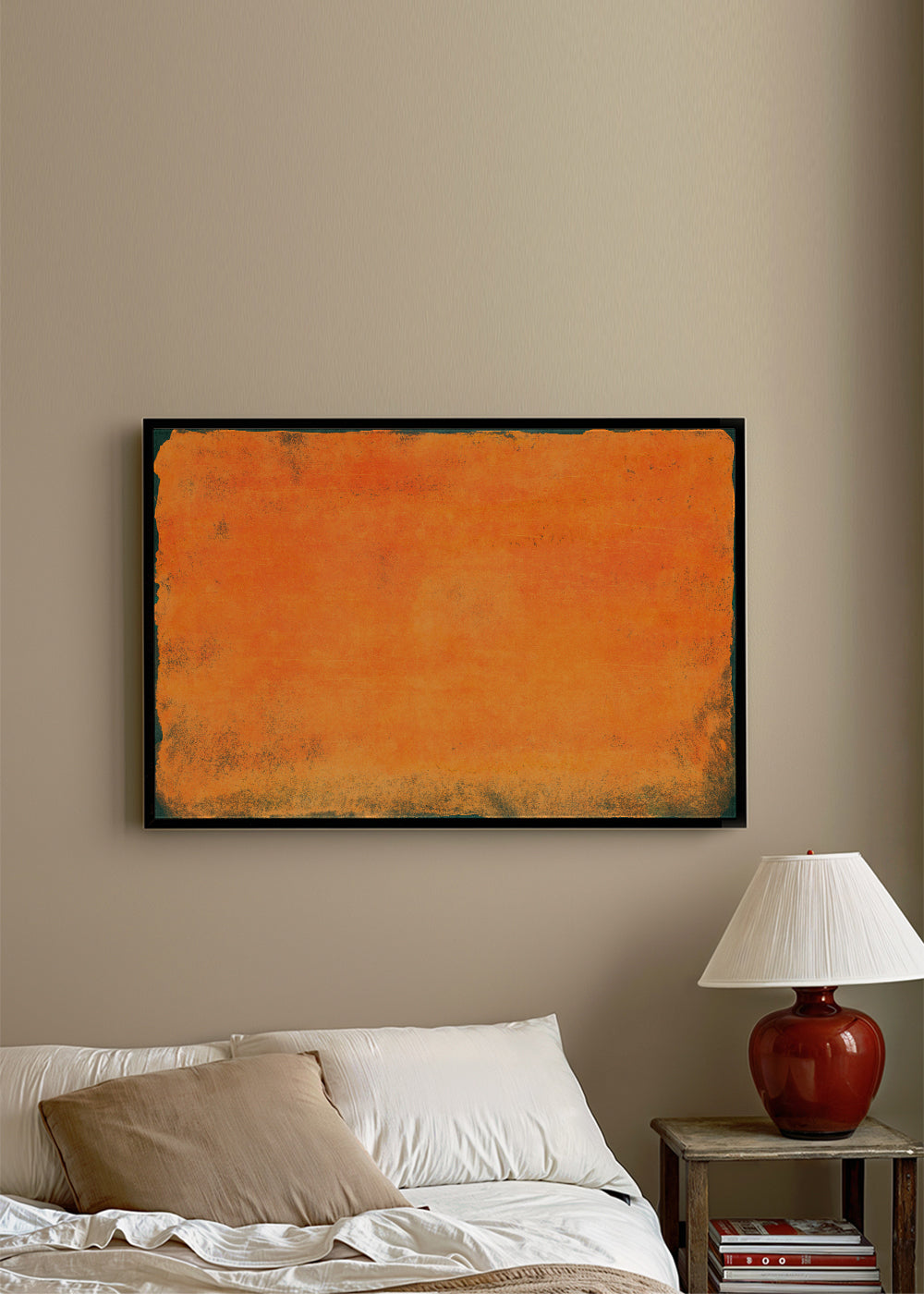 Minimal Orange Abstract Colorfield Painting 01