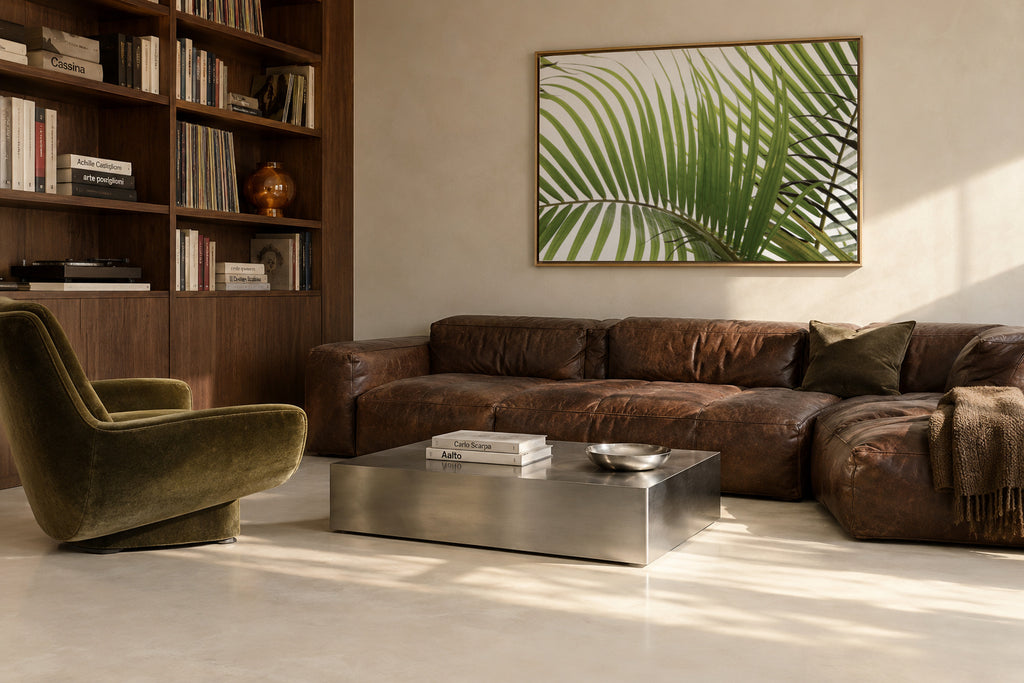 Palm Leaves 02 - Framed canvas in an interior