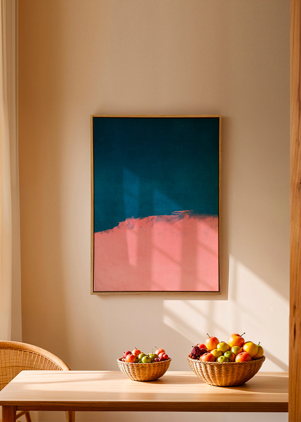 Minimal Landscape Pink and Navy Blue 01
