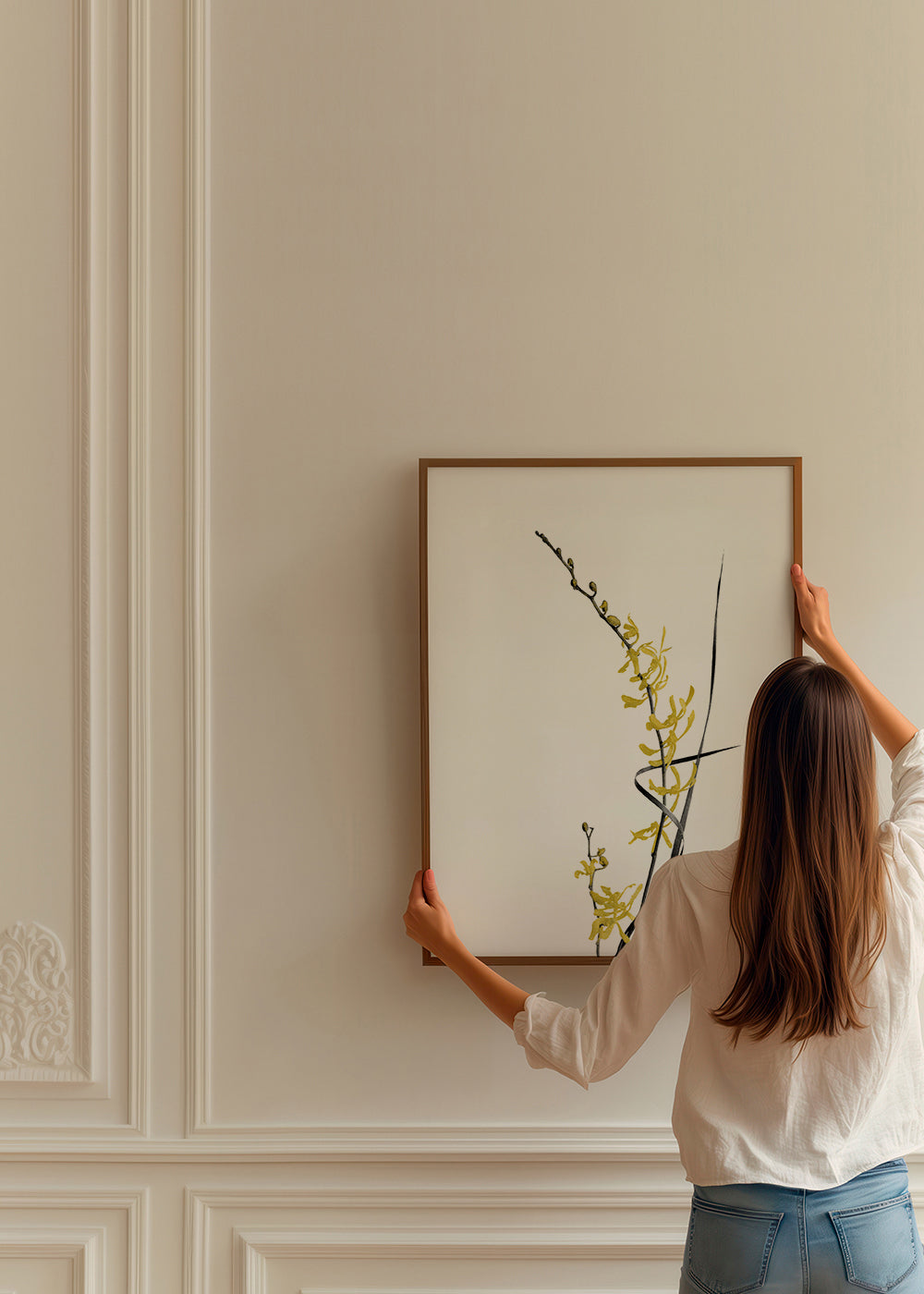 Flower Minimal Black and Gold 06