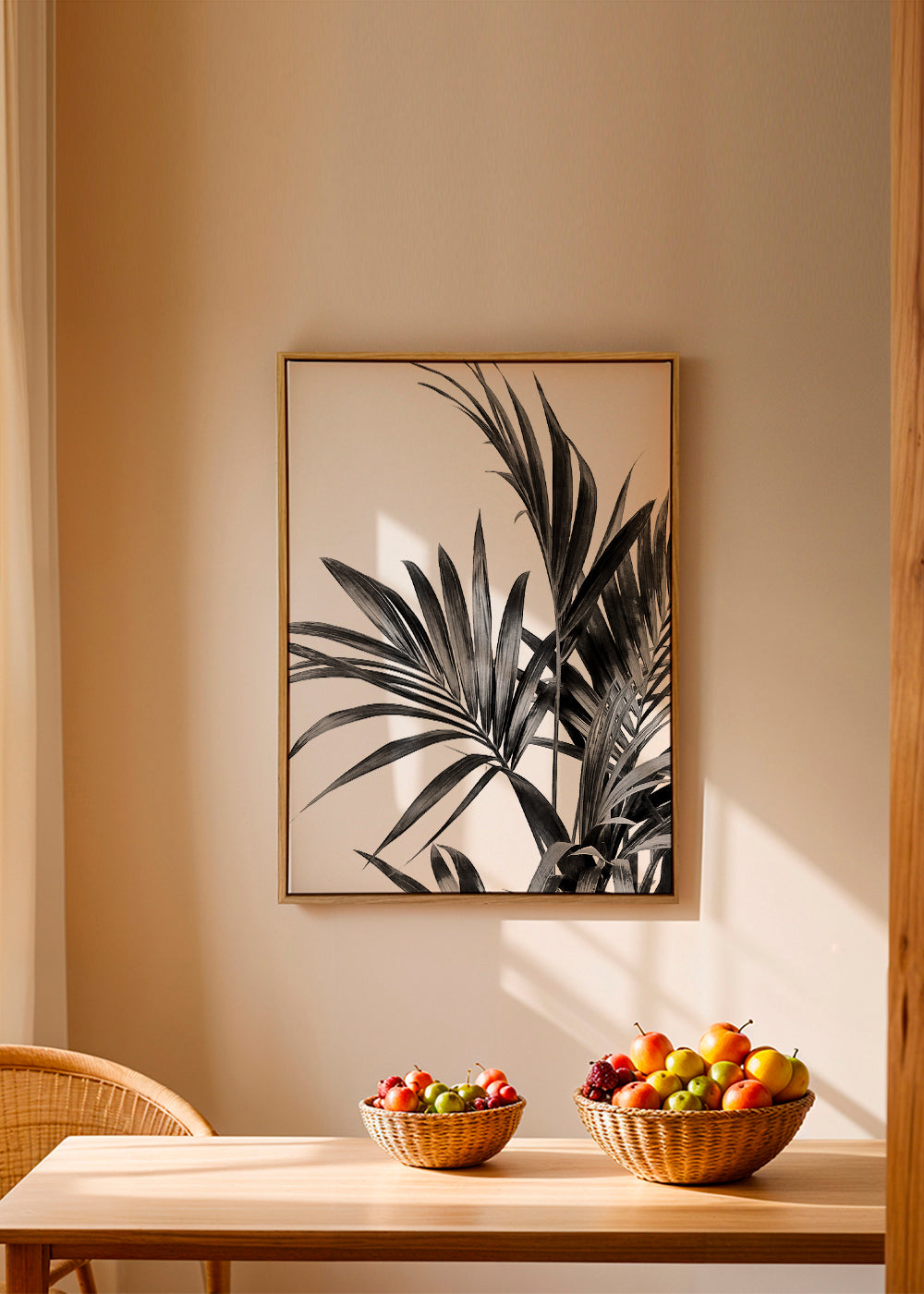 Palm Leaves Black and White 01