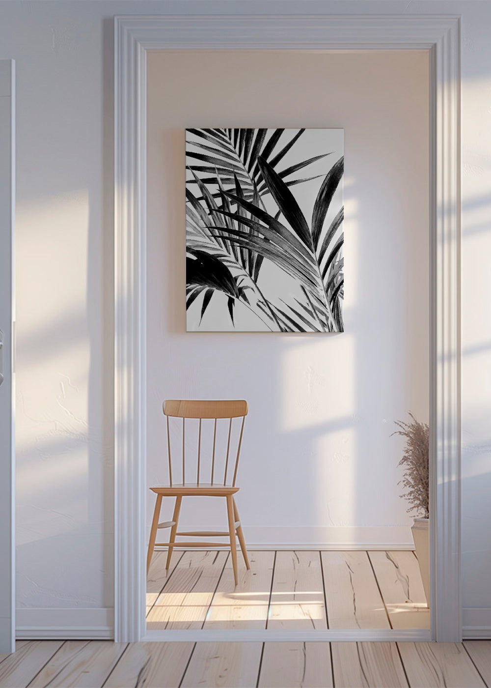 Palm Leaves Black and White 02