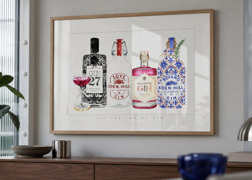 Let the fun beGin - Framed poster in an interior
