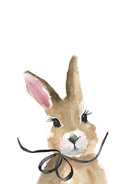 Bunny with bow - Unframed art print