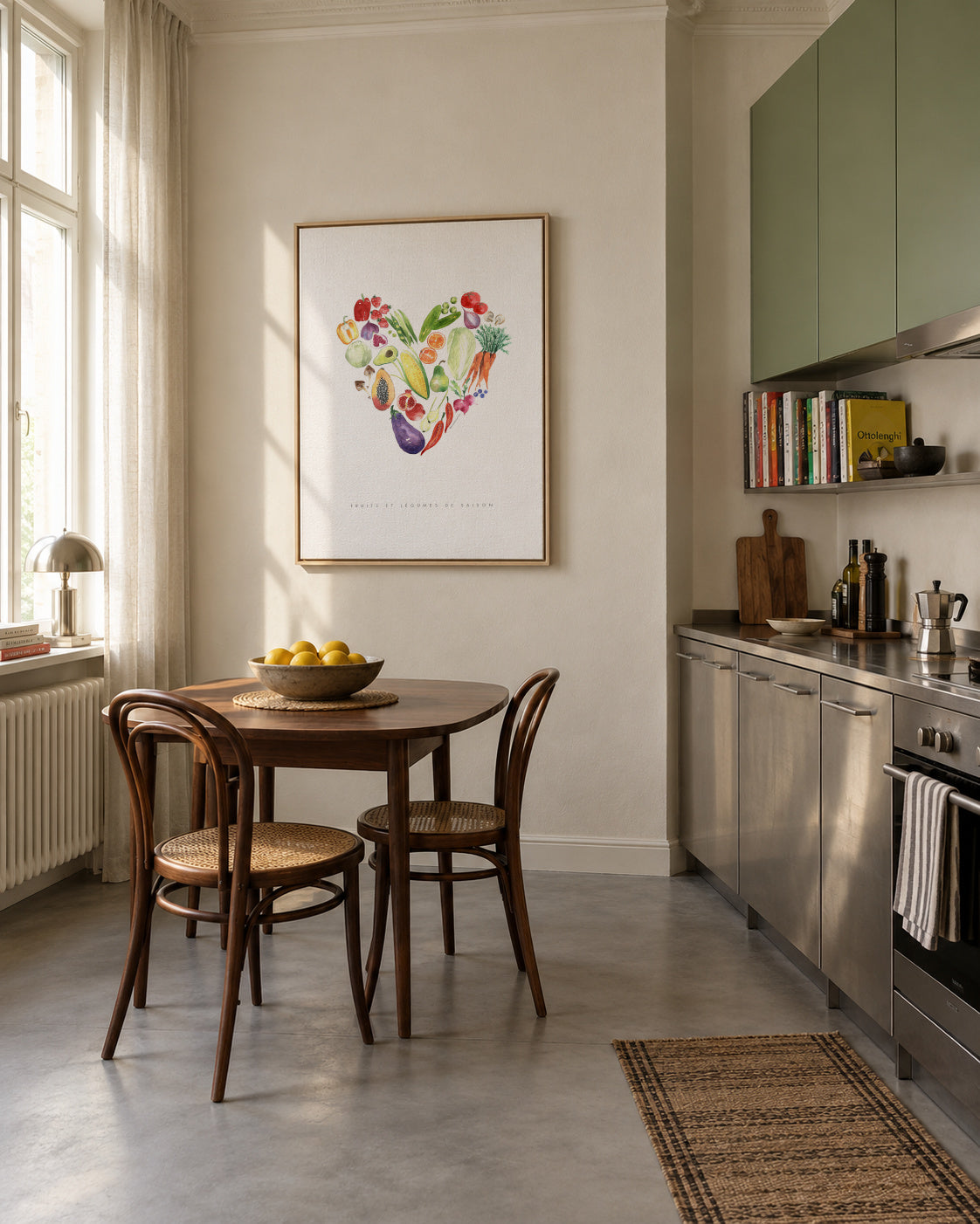 Veggie heart - Framed canvas in an interior