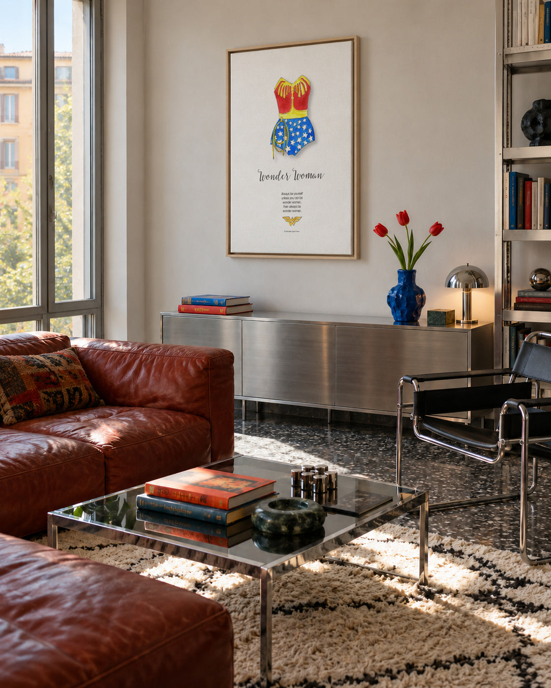 Wonder woman - Framed canvas in an interior