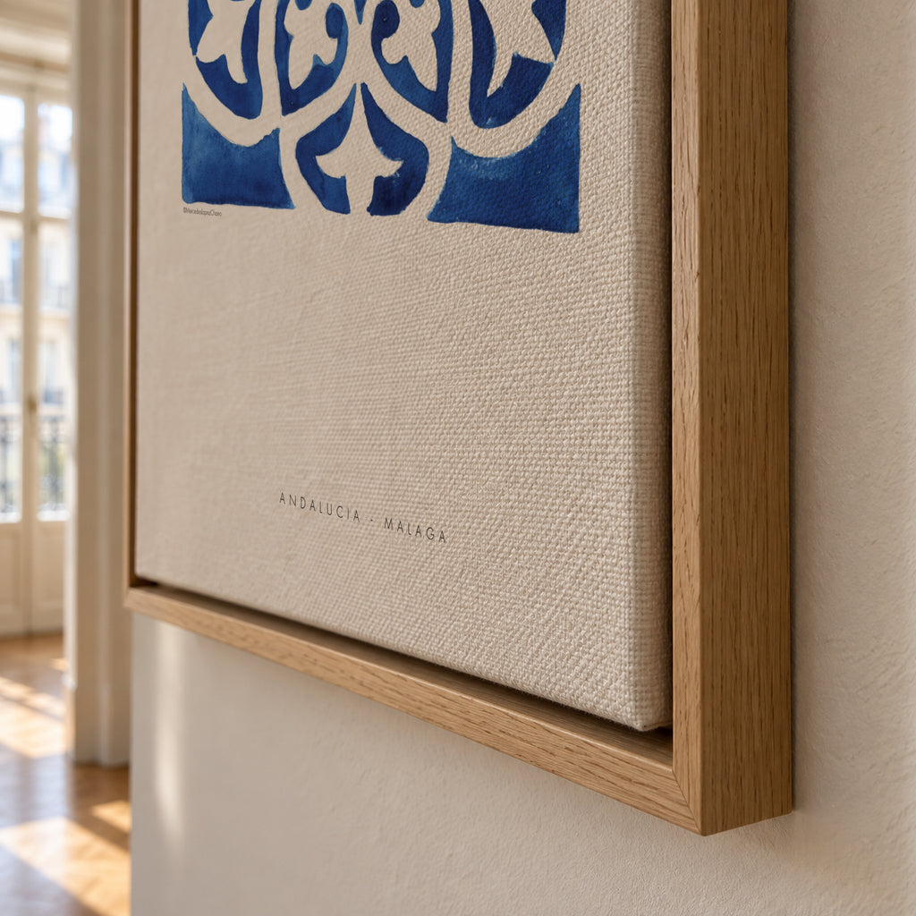 Tile Malaga blue - Framed canvas detail