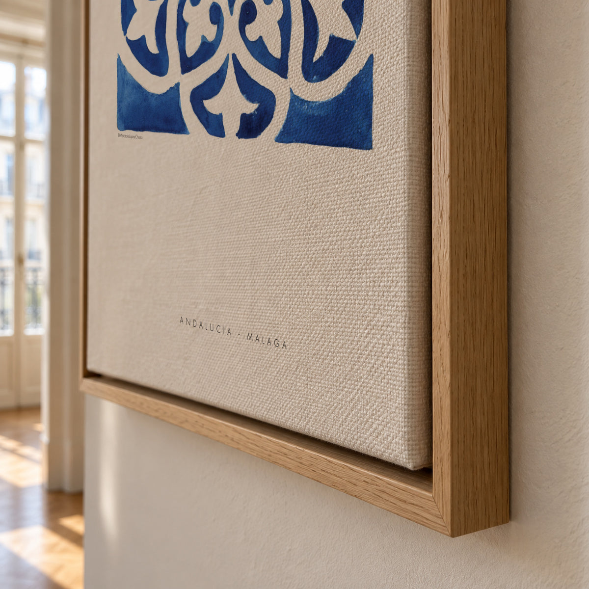 Tile Malaga blue - Framed canvas detail
