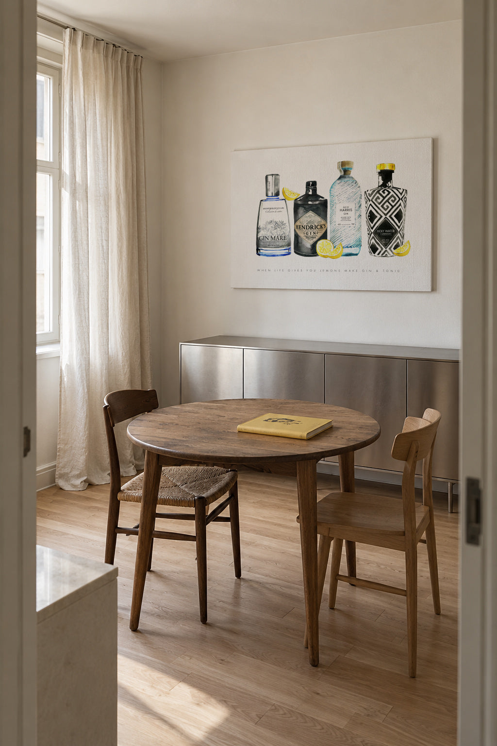 Gin lemons - Unframed canvas in an interior