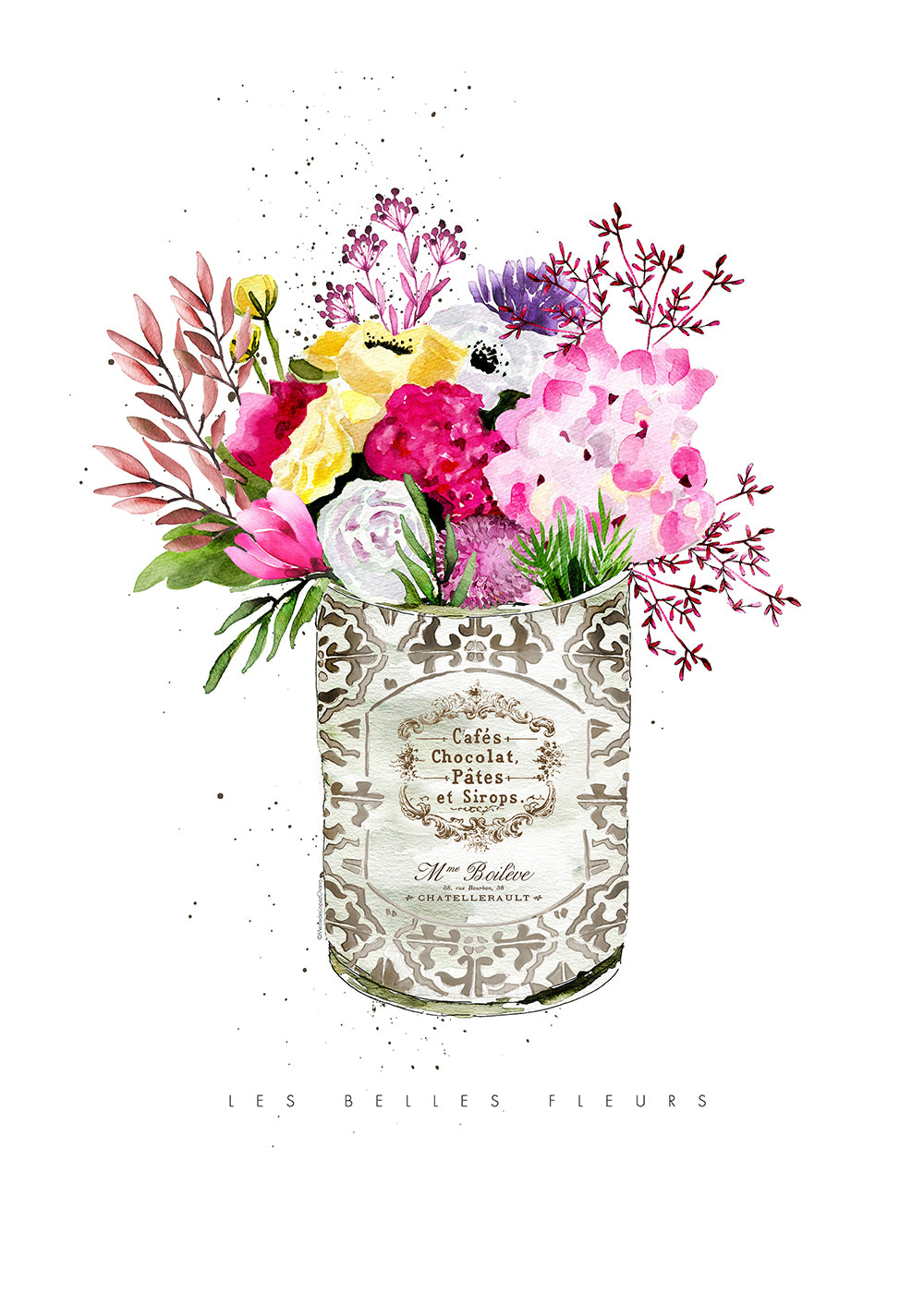 Spring Flowers Vintage Can