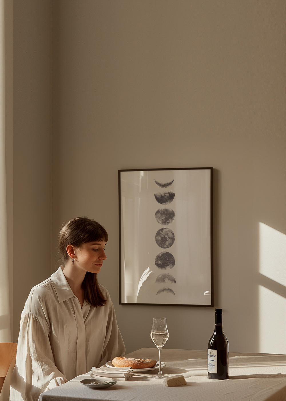Phases of the moon - Framed poster in an interior