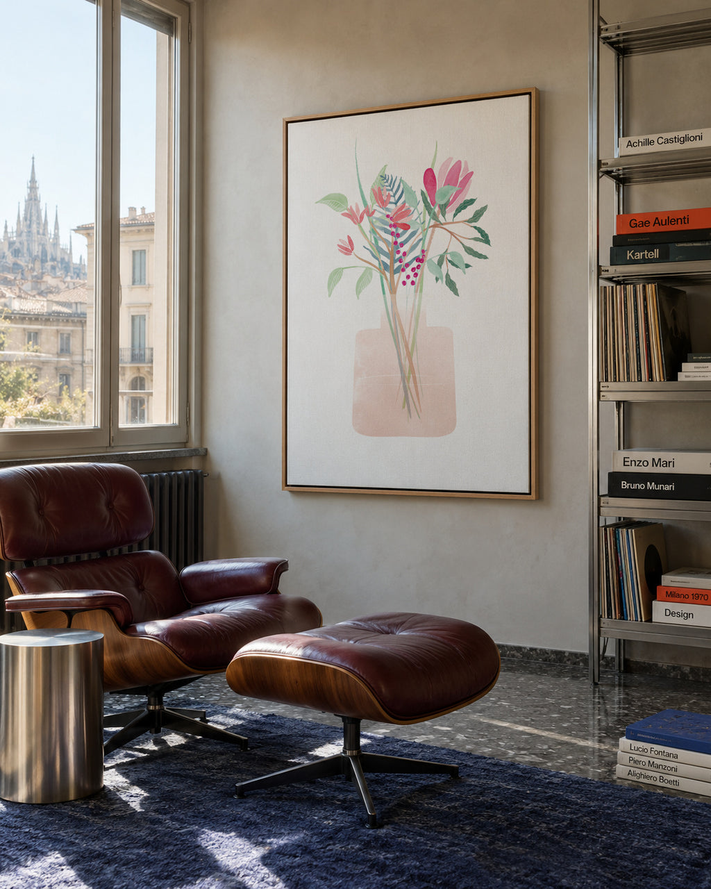Flower bouquet No.1 - Framed canvas in an interior
