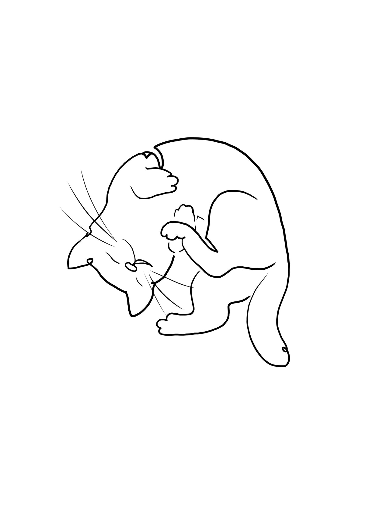 Cat Line No.1 - Unframed art print