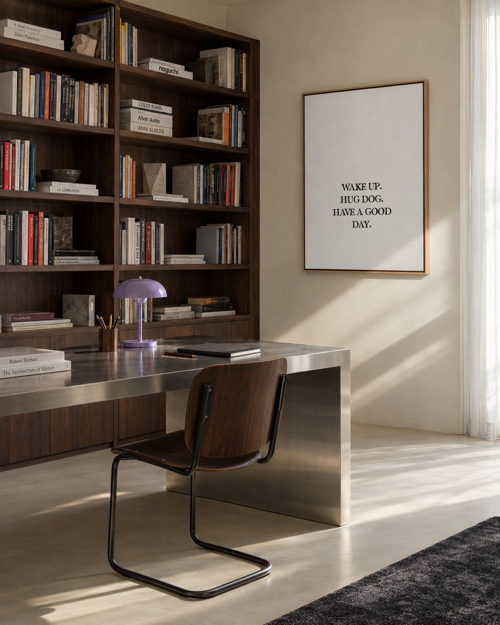 Dog Hug - Framed canvas in an interior