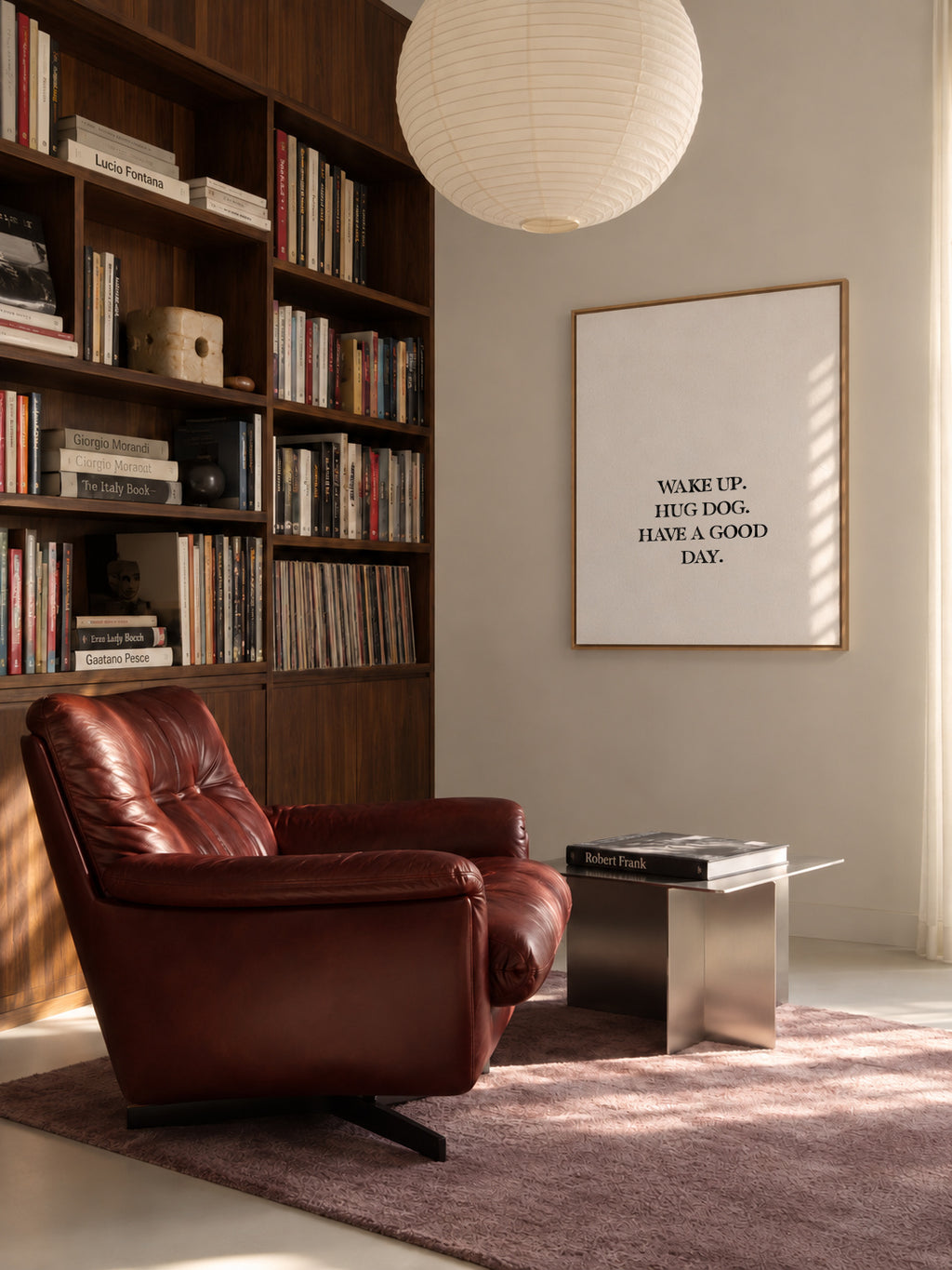 Dog Hug - Framed canvas in an interior