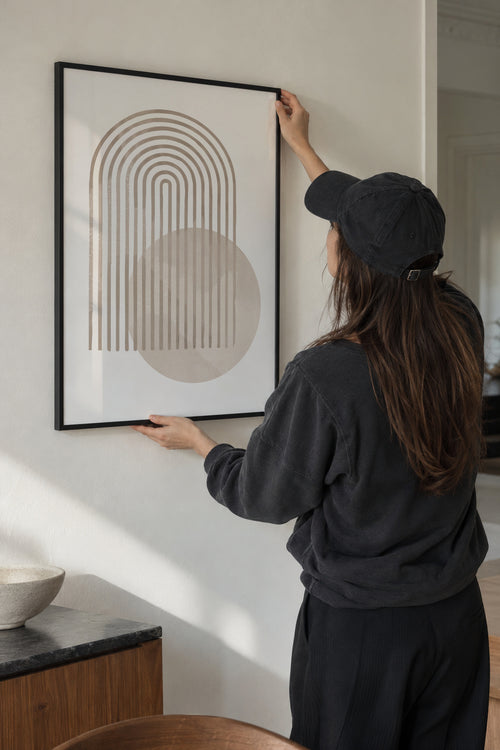 Geo Rainbow - Framed poster in an interior