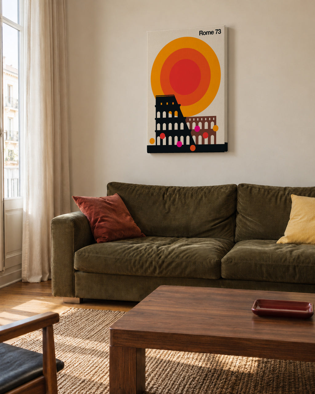 Rome 73 - Unframed canvas in an interior