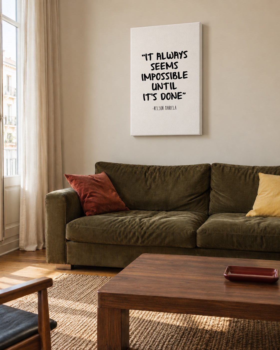 Mandela - Unframed canvas in an interior