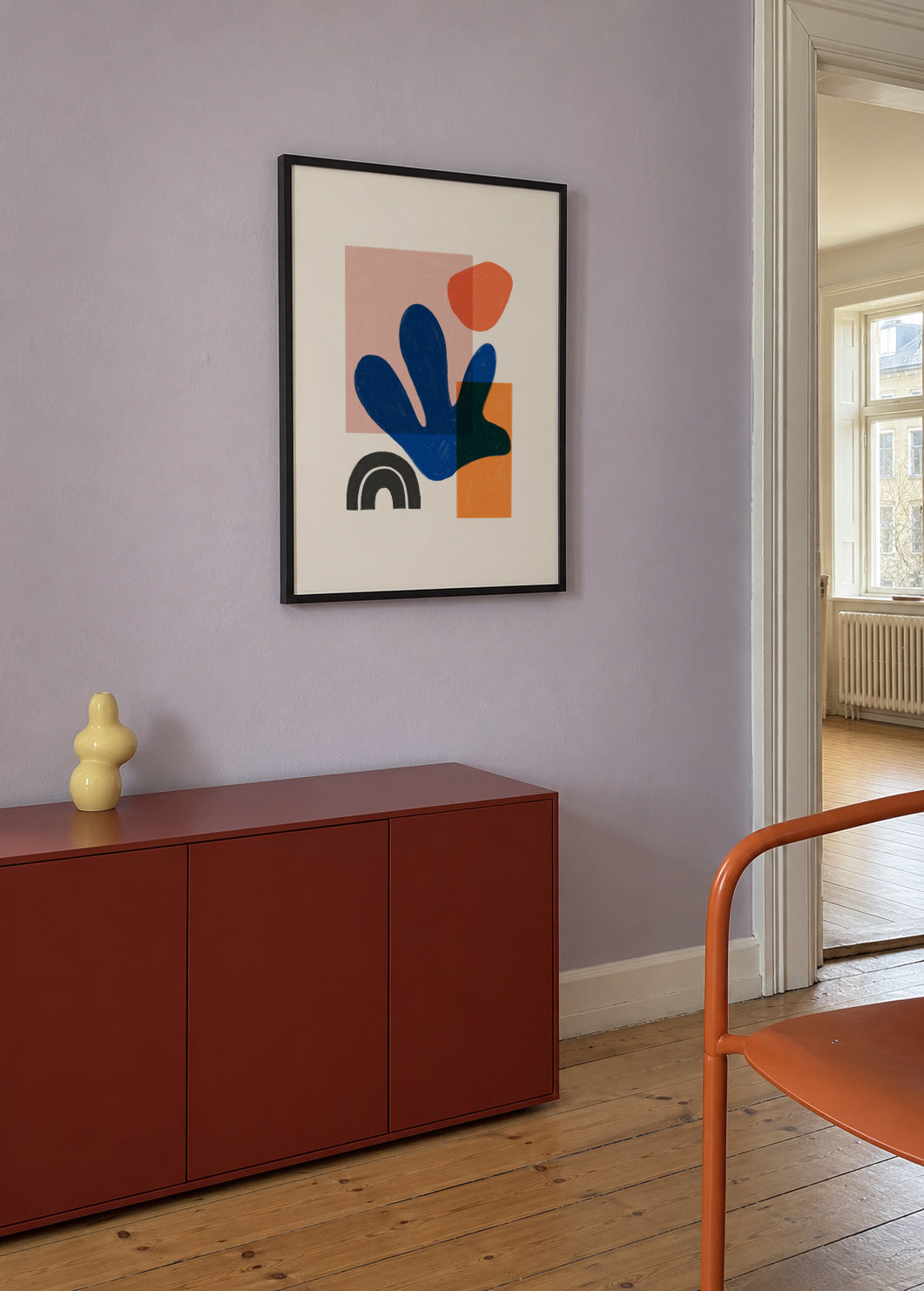 Boho Blue - Framed poster in an interior