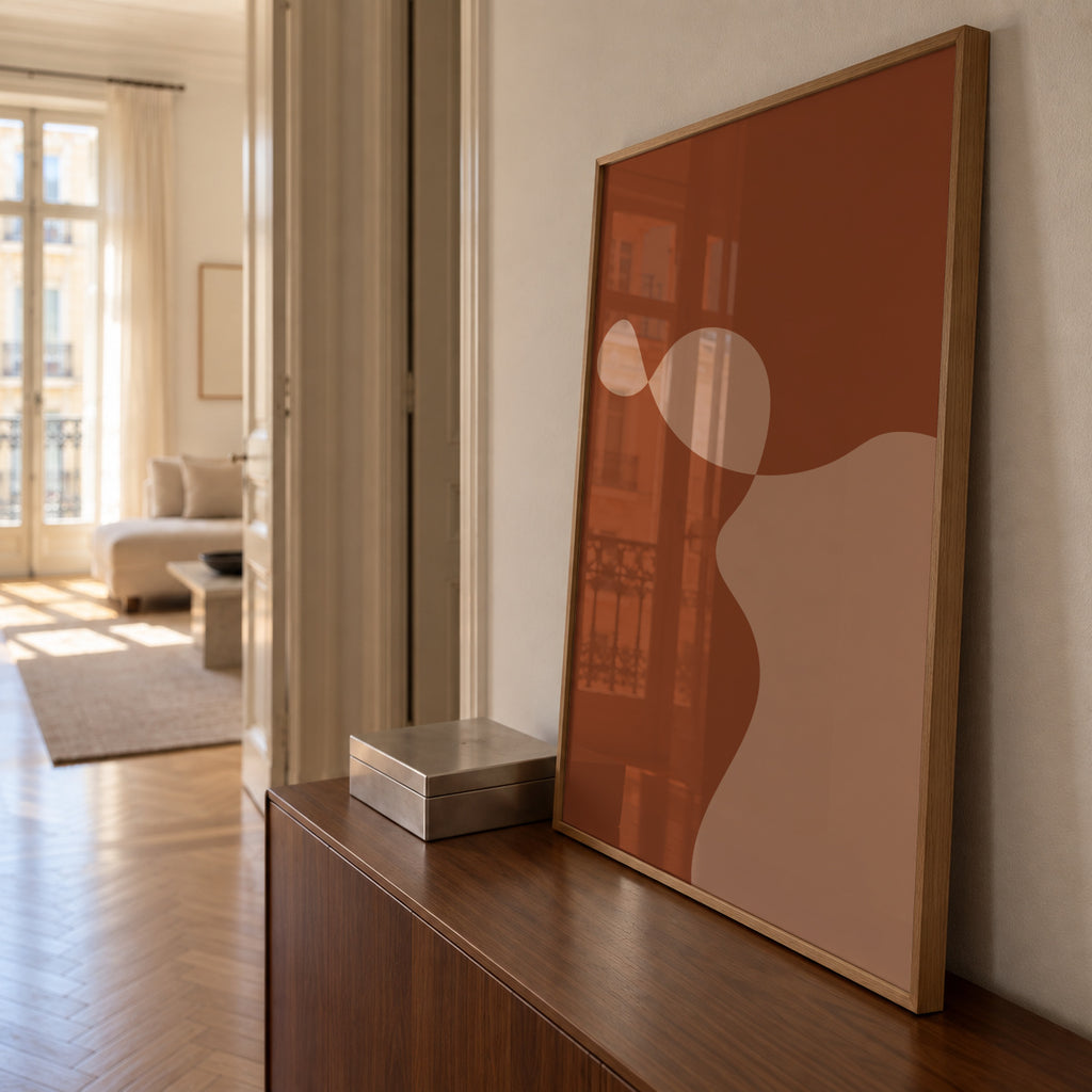 Komorebi II - Framed poster in an interior