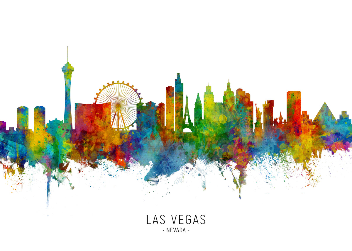 Las Vegas Skyline multicolor - Unframed art print