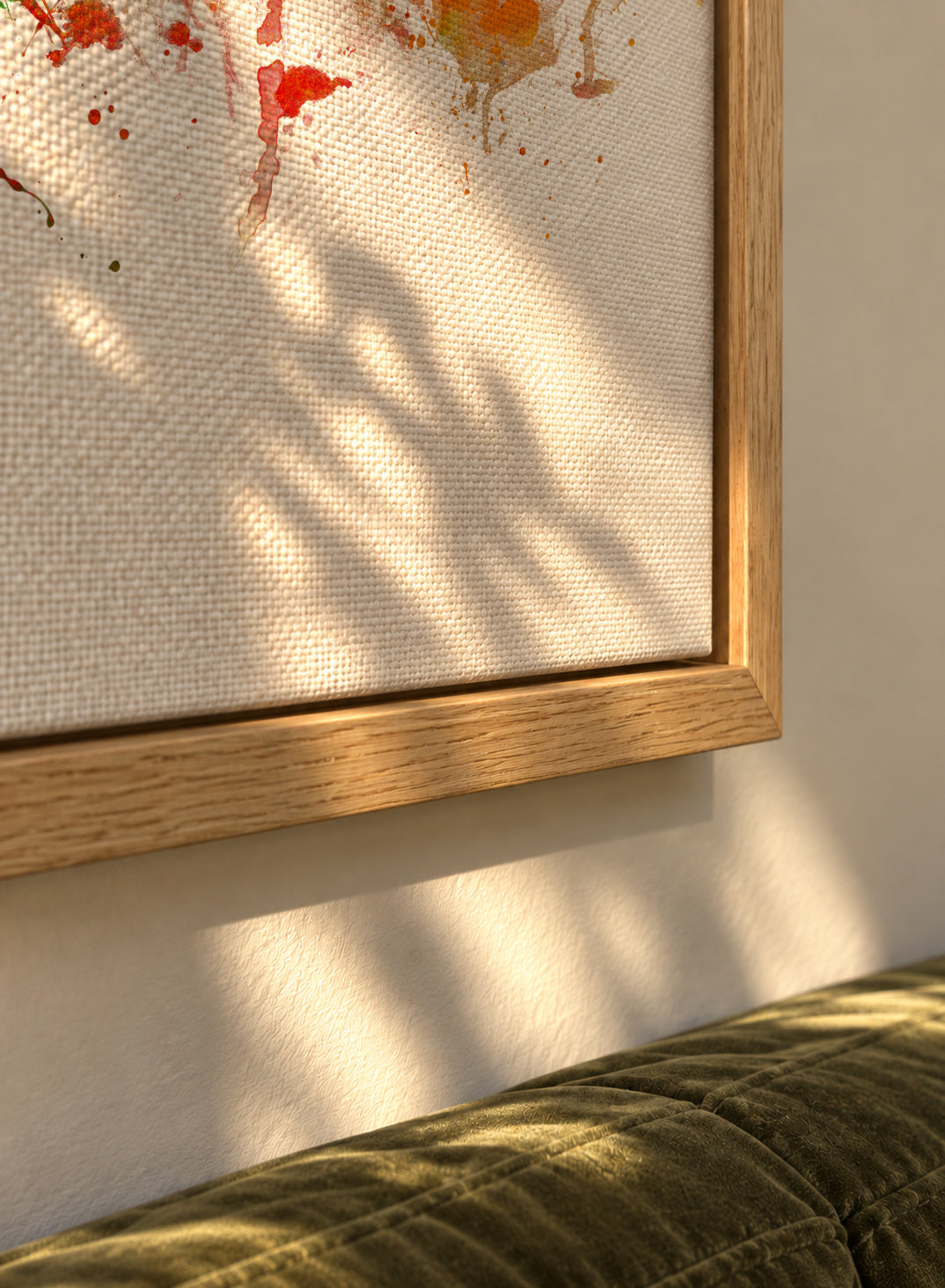 Madrid Skyline multicolor - Framed canvas detail