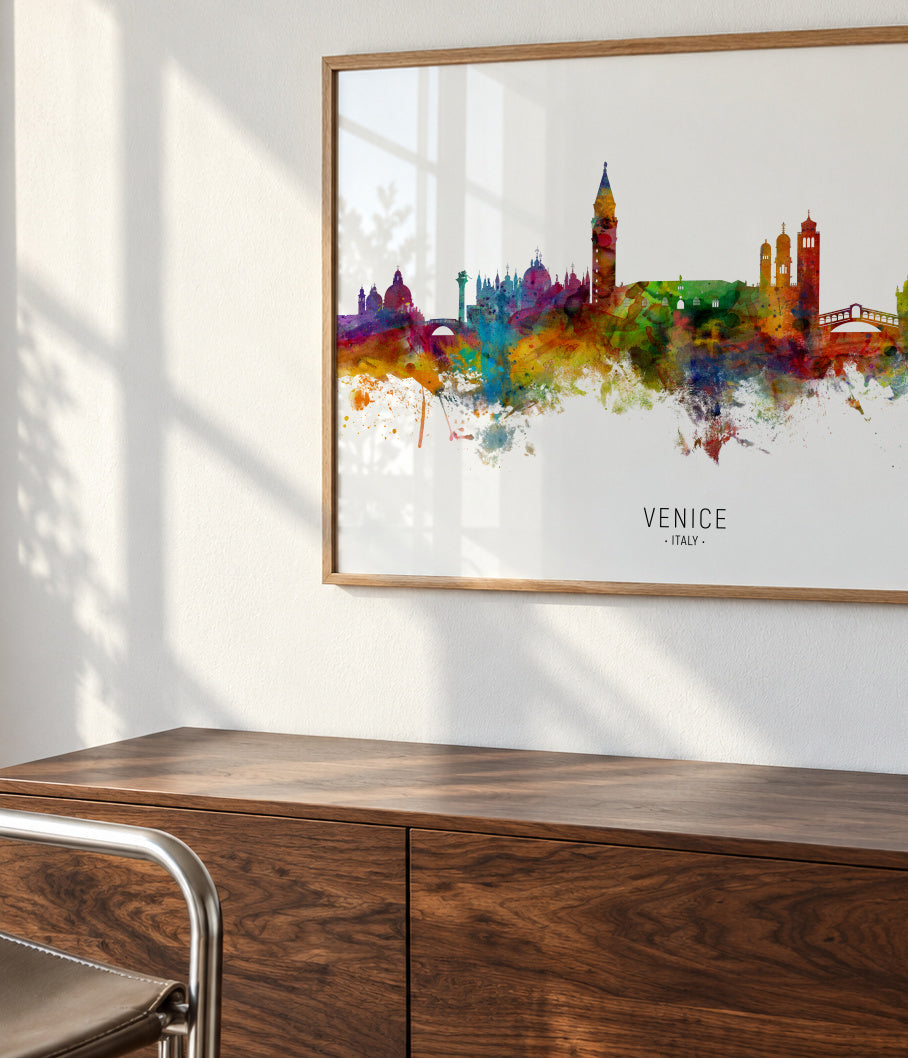 Venice Skyline multicolor - Framed poster detail