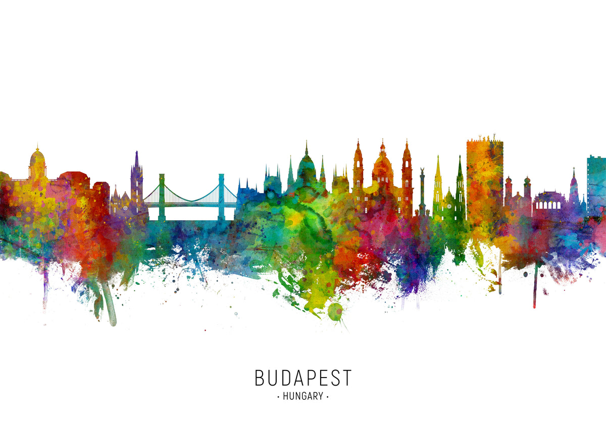 Budapest Skyline multicolor - Unframed art print