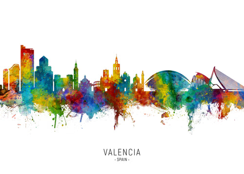 Valencia Skyline multicolor - Unframed art print