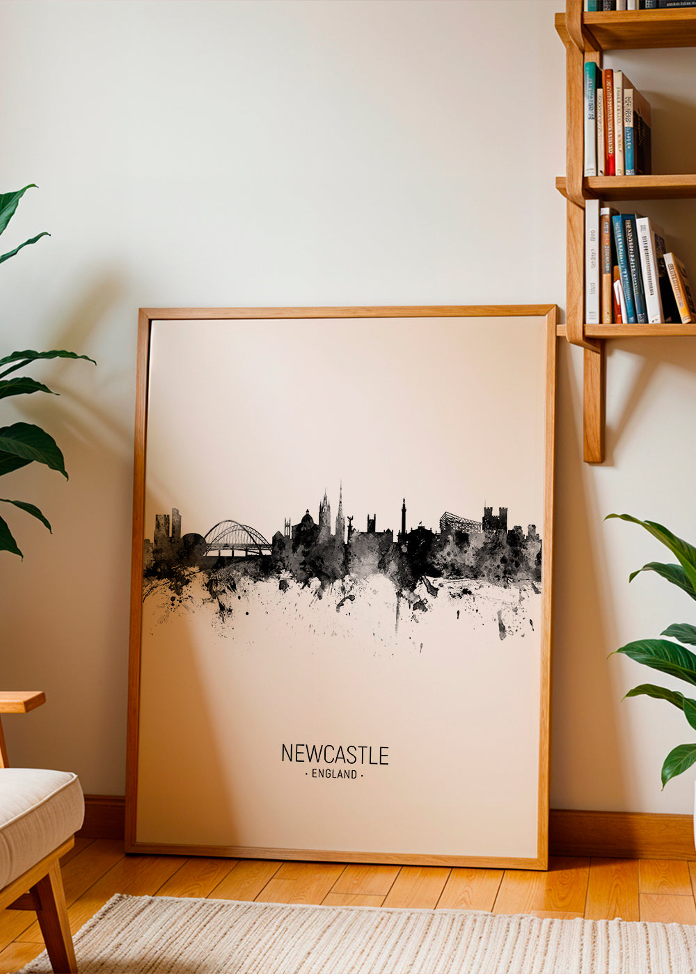 Newcastle Skyline en blanco y negro