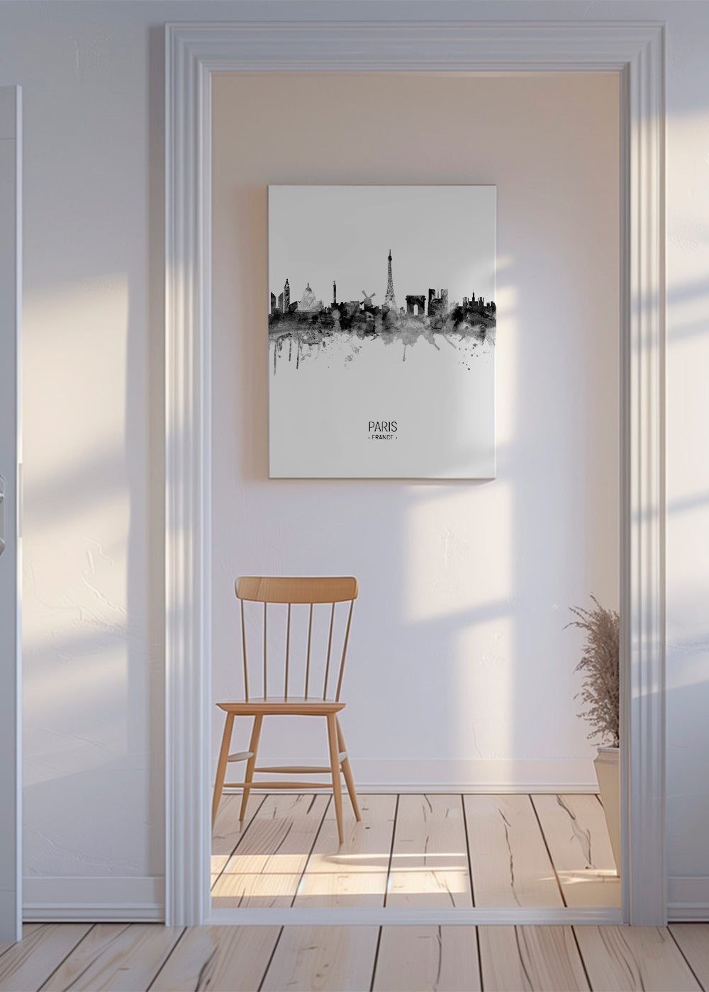 Paris Skyline en blanco y negro