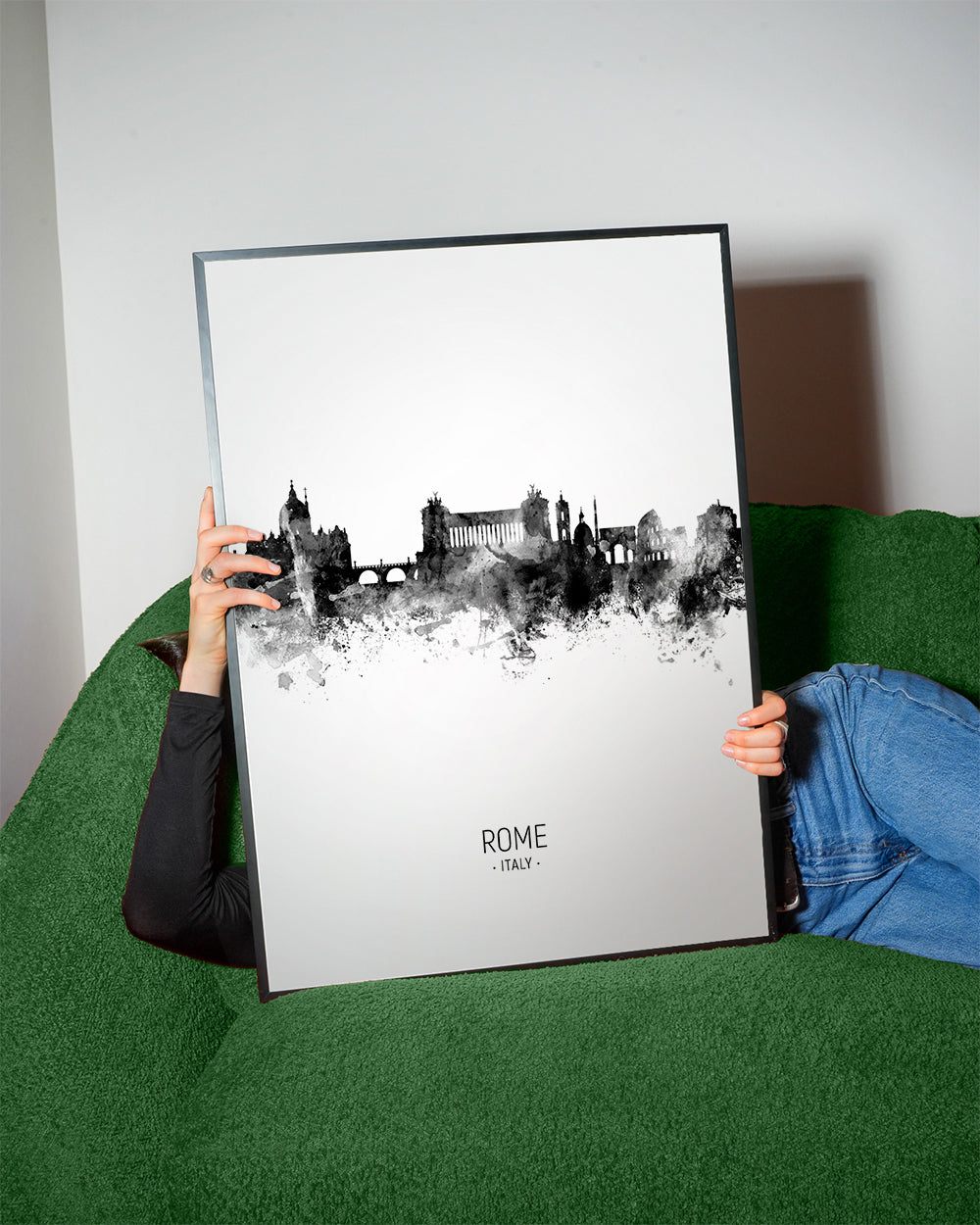 Rome Skyline en blanco y negro