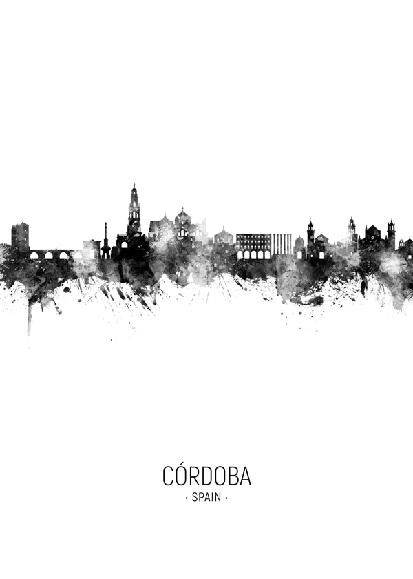 Córdoba Skyline en blanco y negro