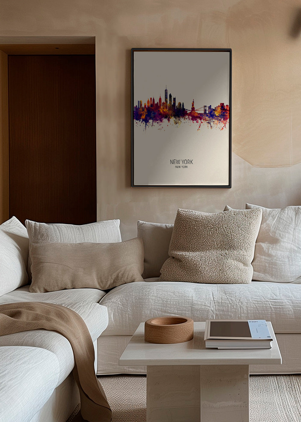 New York Skyline en beige