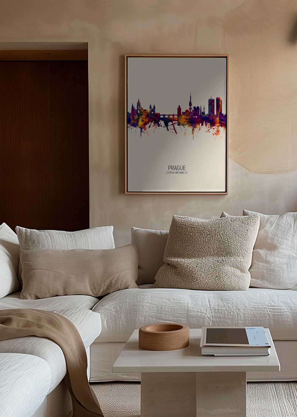 Prague Skyline en beige