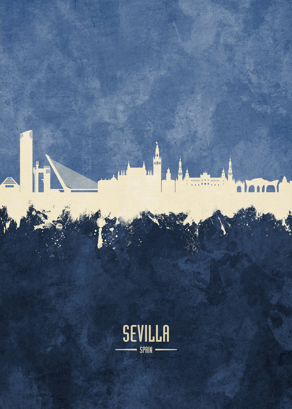 Sevilla Skyline Azul - Unframed art print