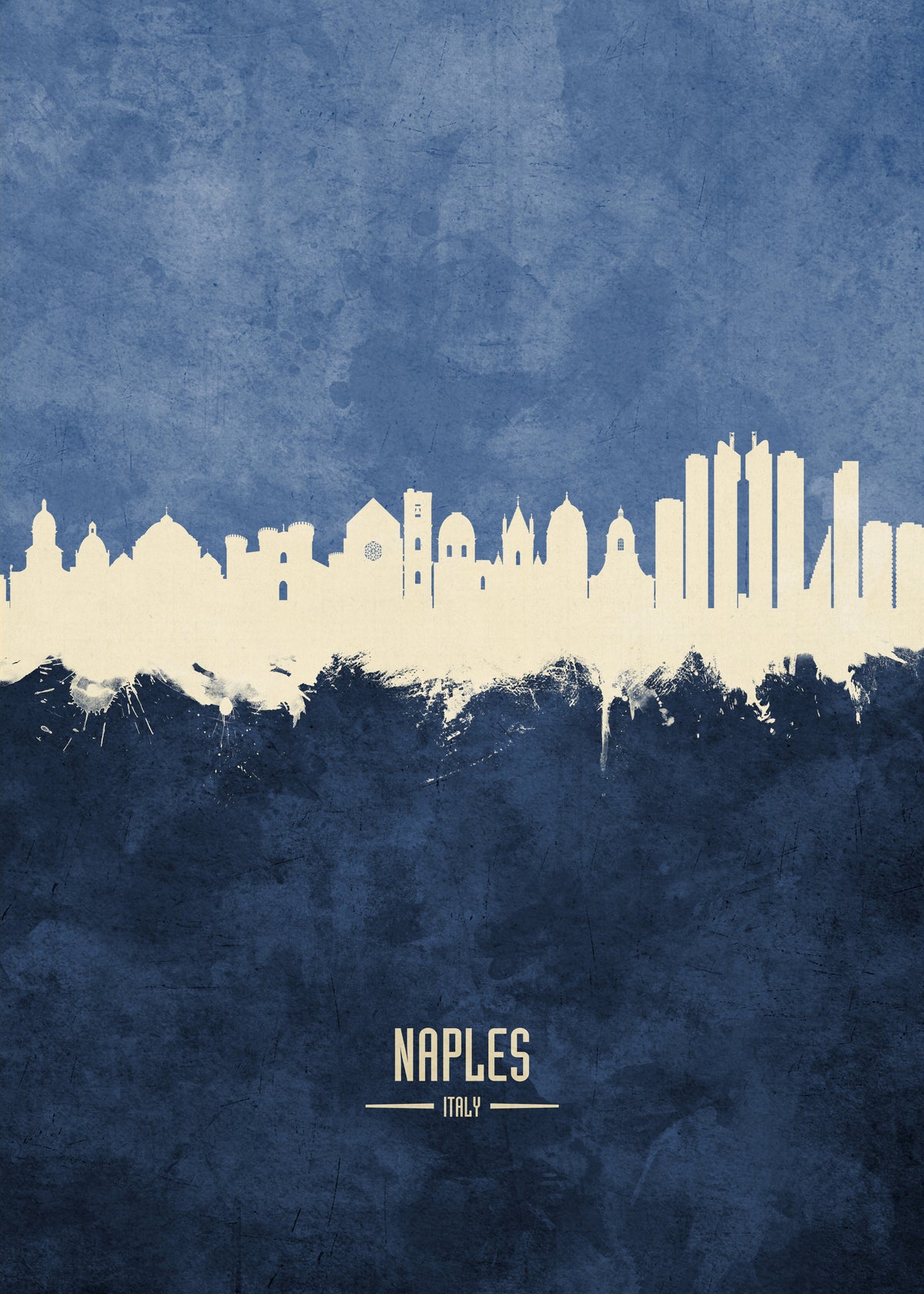 Naples Skyline Azul - Unframed art print