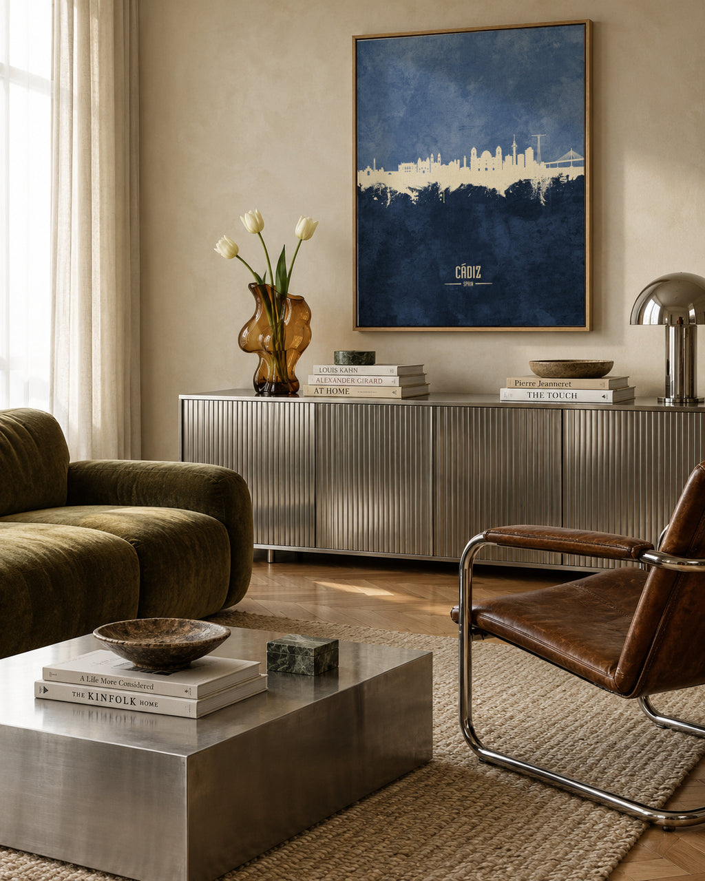 Cádiz Skyline - Framed canvas in an interior