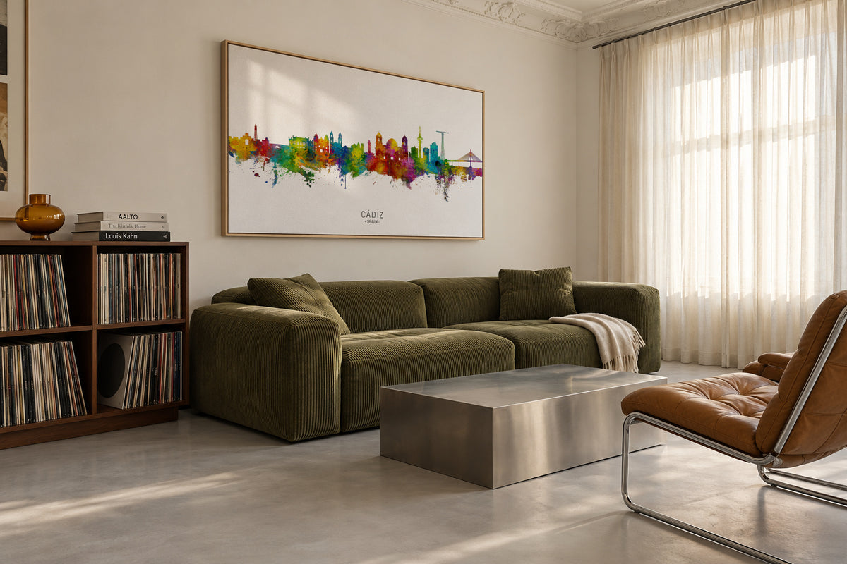 Cádiz Skyline - Framed canvas in an interior