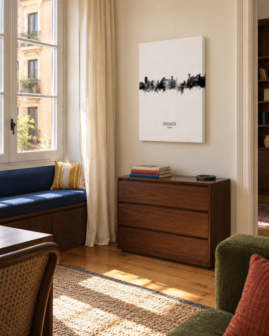 Granada Skyline - Unframed canvas in an interior