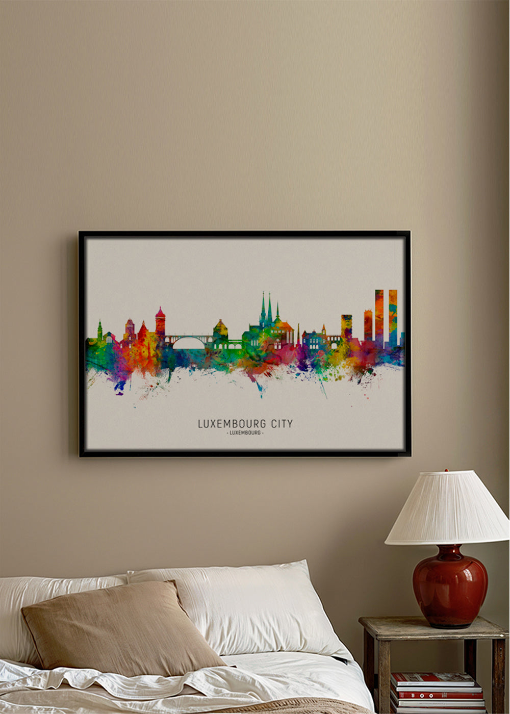 Luxembourg City Skyline multicolor