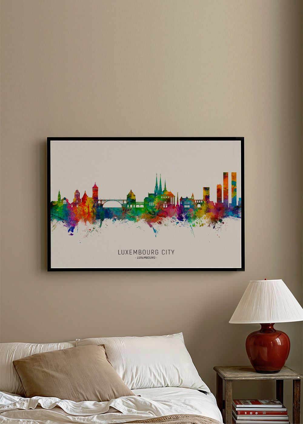 Luxembourg City Skyline multicolor