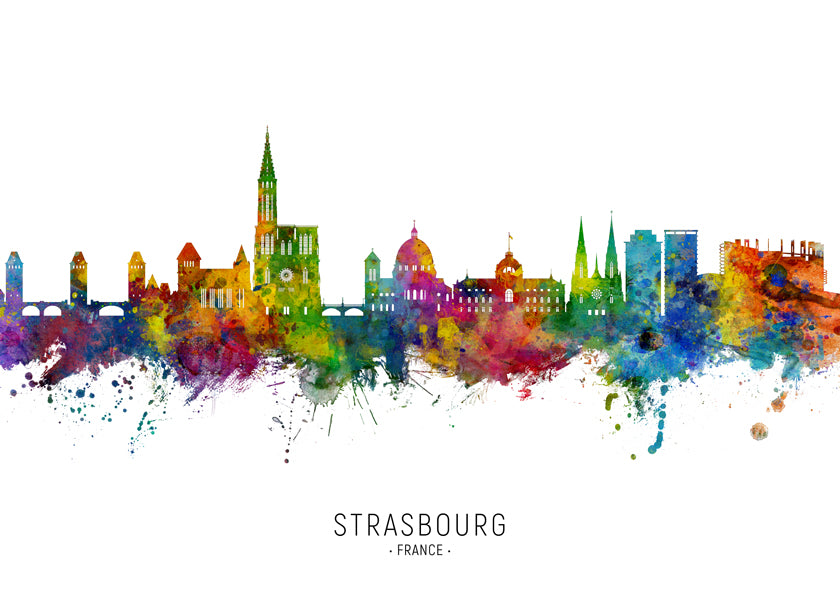 Strasbourg Skyline multicolor
