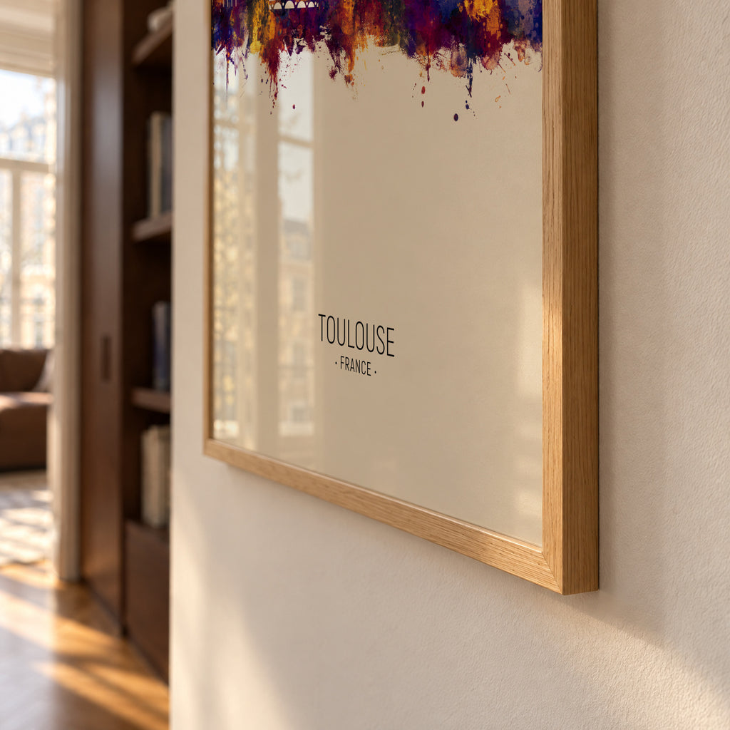 Toulouse Skyline beige - Framed poster detail