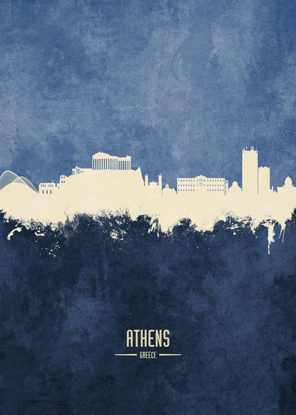 Athens Skyline azul