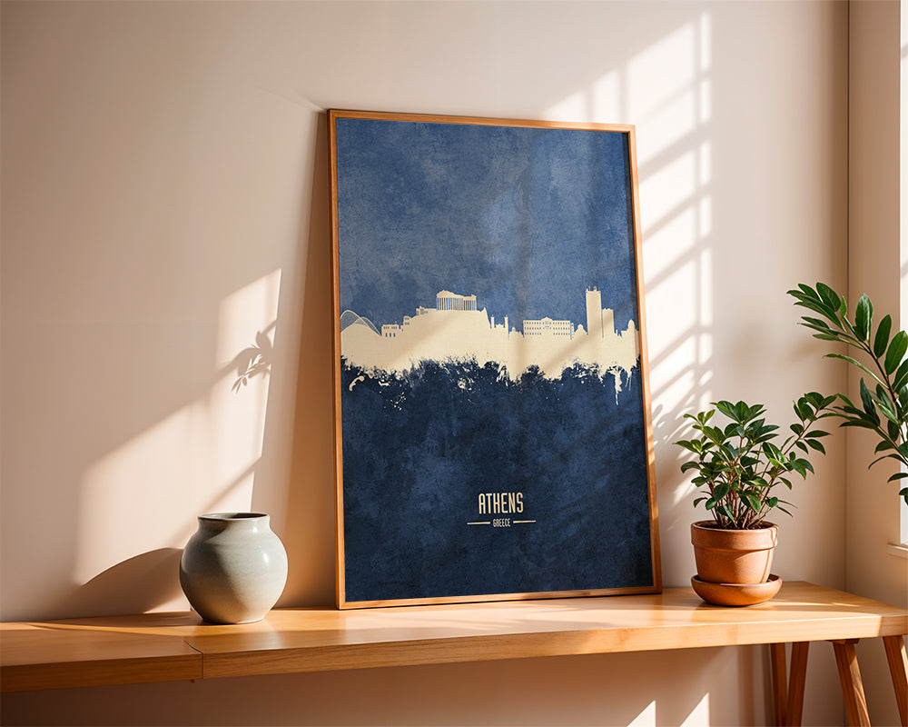 Athens Skyline azul