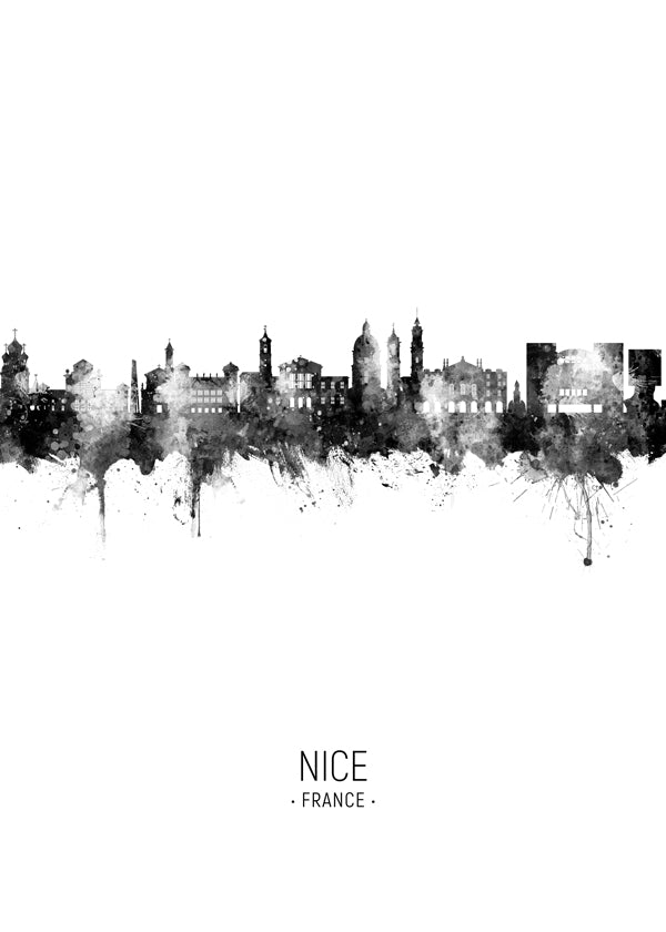 Nice Skyline blanco y negro